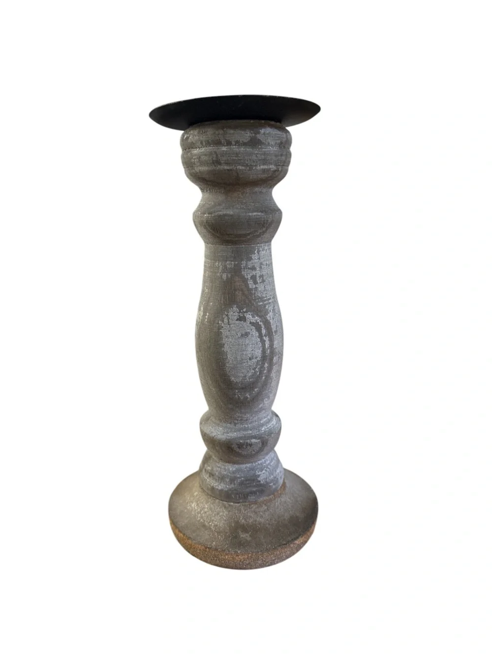 RUSTIC➕Distressed Wood Pillar Candlestick